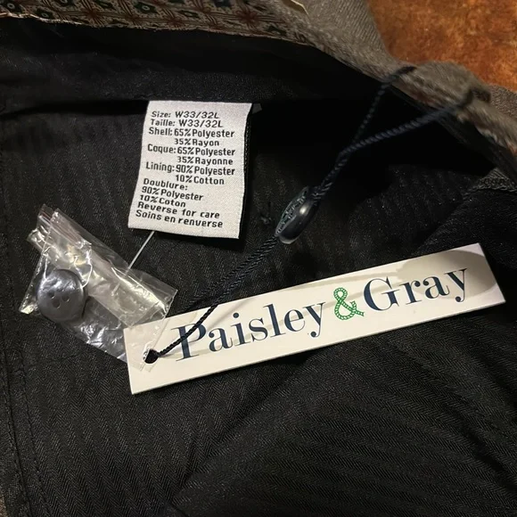 NWT Men’s Paisley & Gray Slim Fit Dress Pants Dress